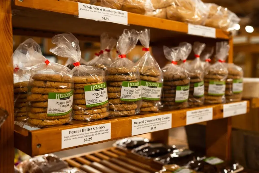 Cookies on the bakery shelves