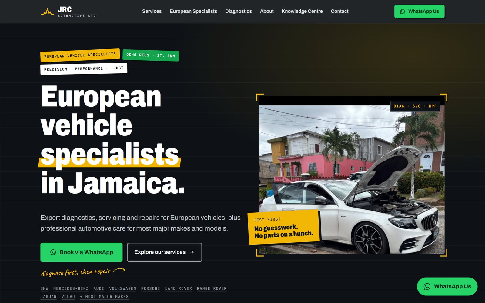 JRC Automotive homepage in a desktop browser
