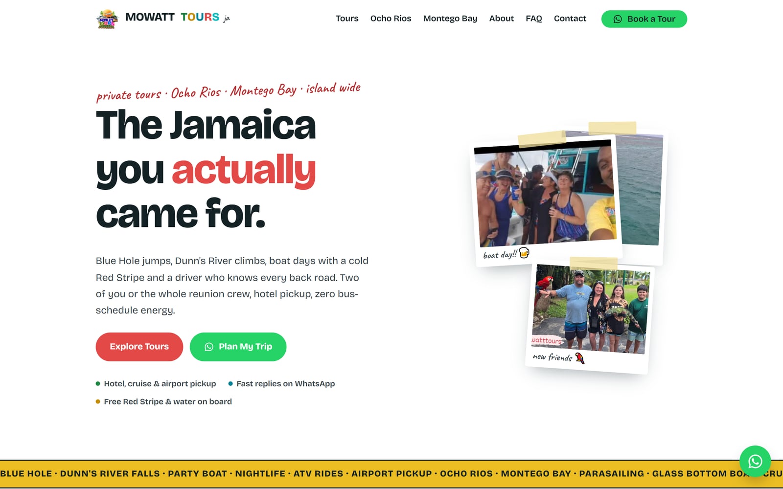 Mowatt Tours homepage