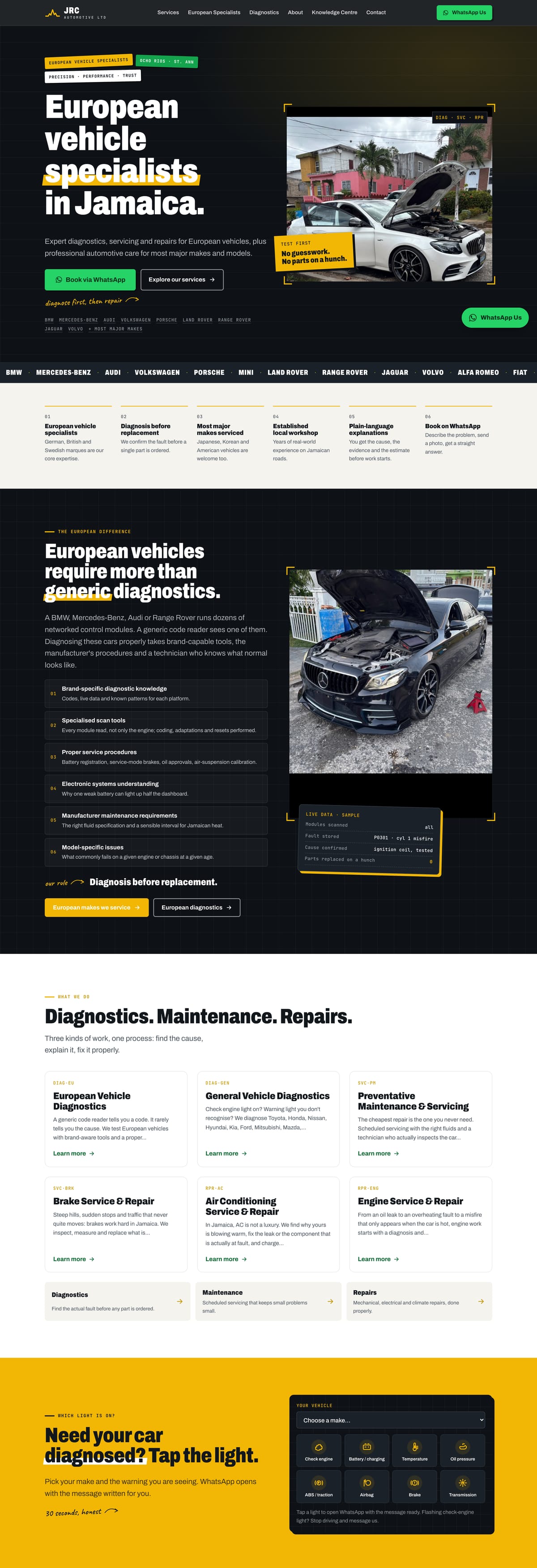 JRC Automotive website on a laptop