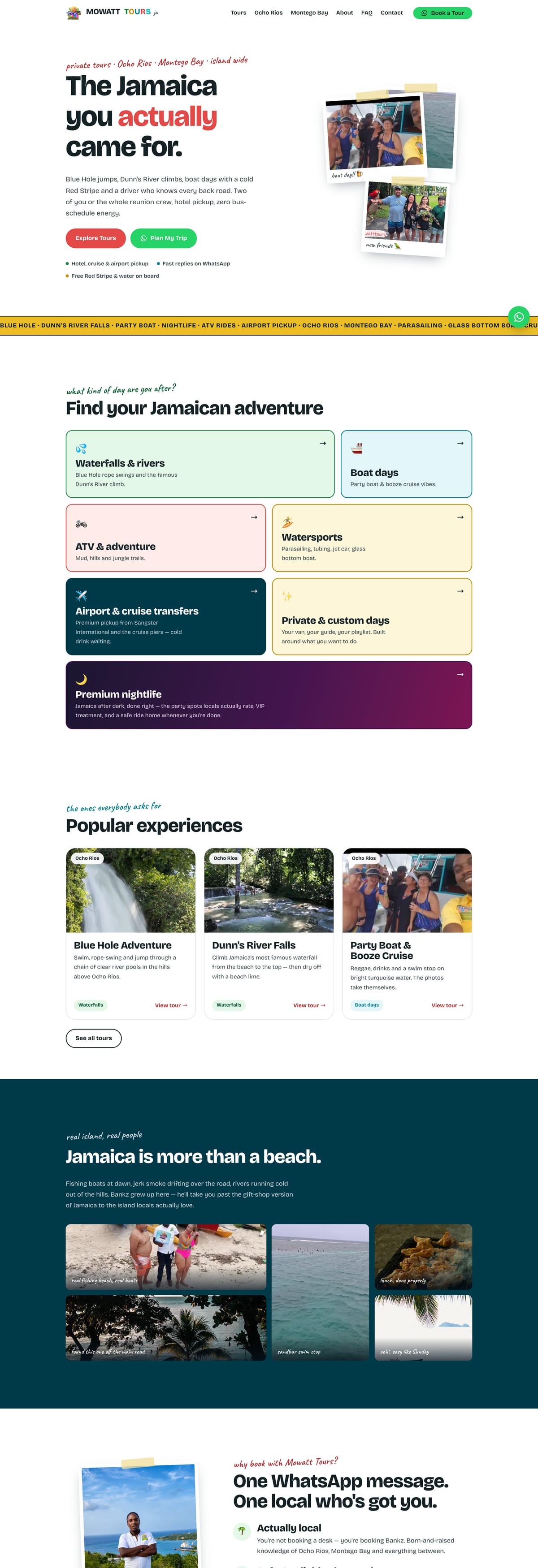 Mowatt Tours website, built by Kohmera