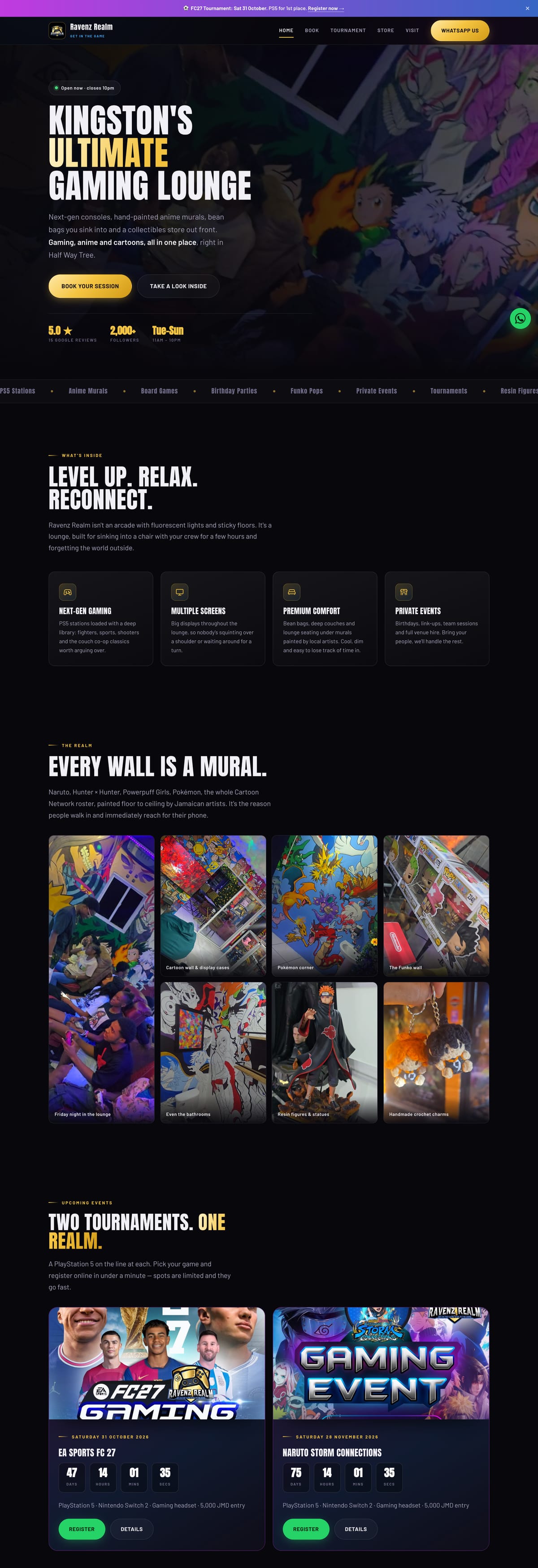 Ravenz Realm website, built by Kohmera